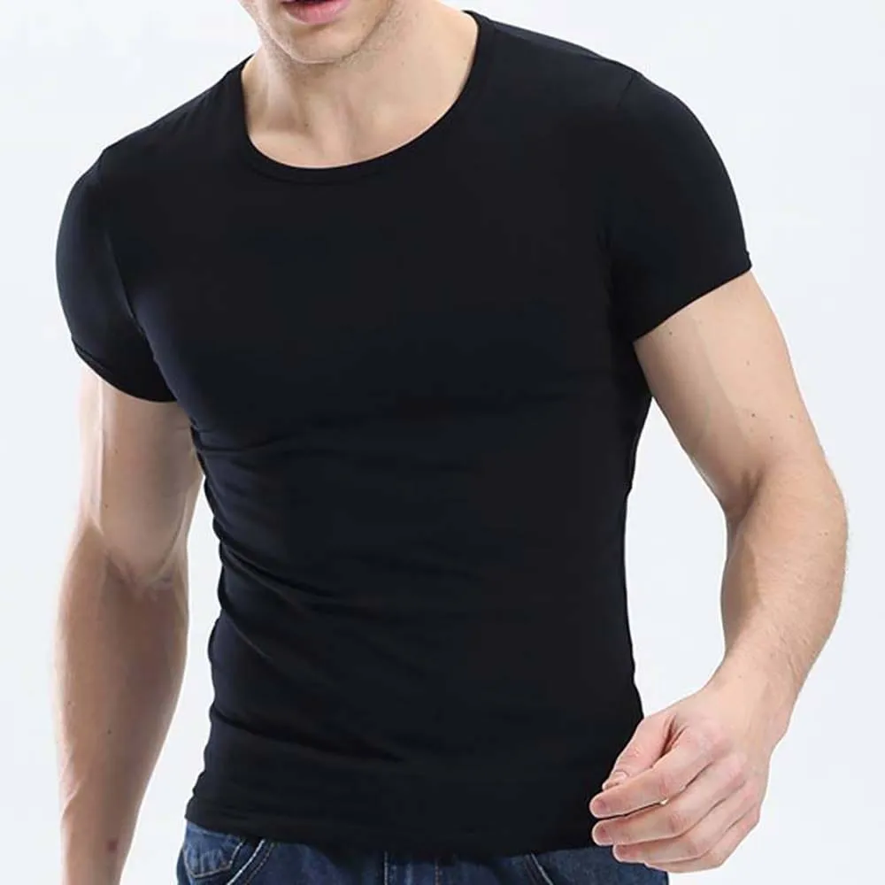 3pcs Random Color  Muscle Men T Shirt Fitness T-shirts Men's V neck T-shirt