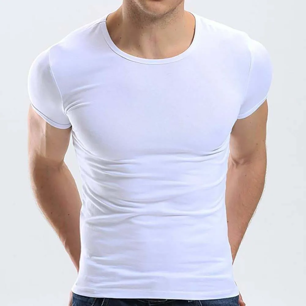 3pcs Random Color  Muscle Men T Shirt Fitness T-shirts Men's V neck T-shirt