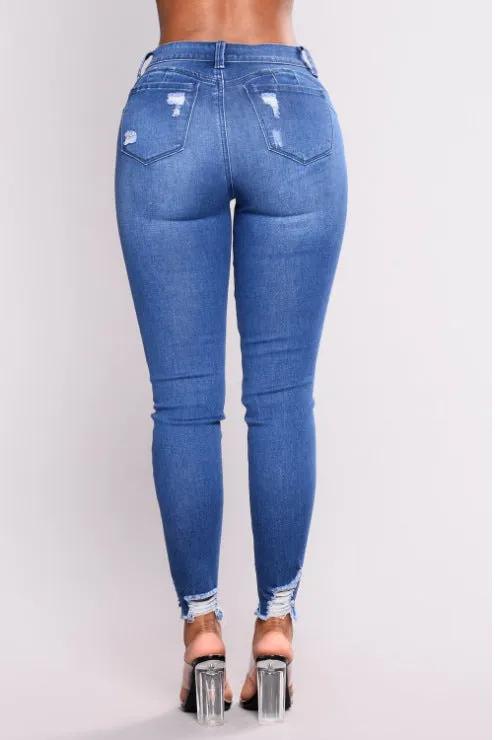 AIKO: Ripped Denim Jeans, skinny fit