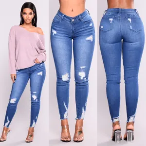 AIKO: Ripped Denim Jeans, skinny fit