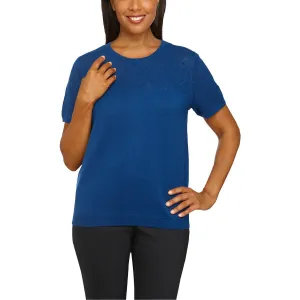 Alfred Dunner Womens Petites Textured Pullover Top