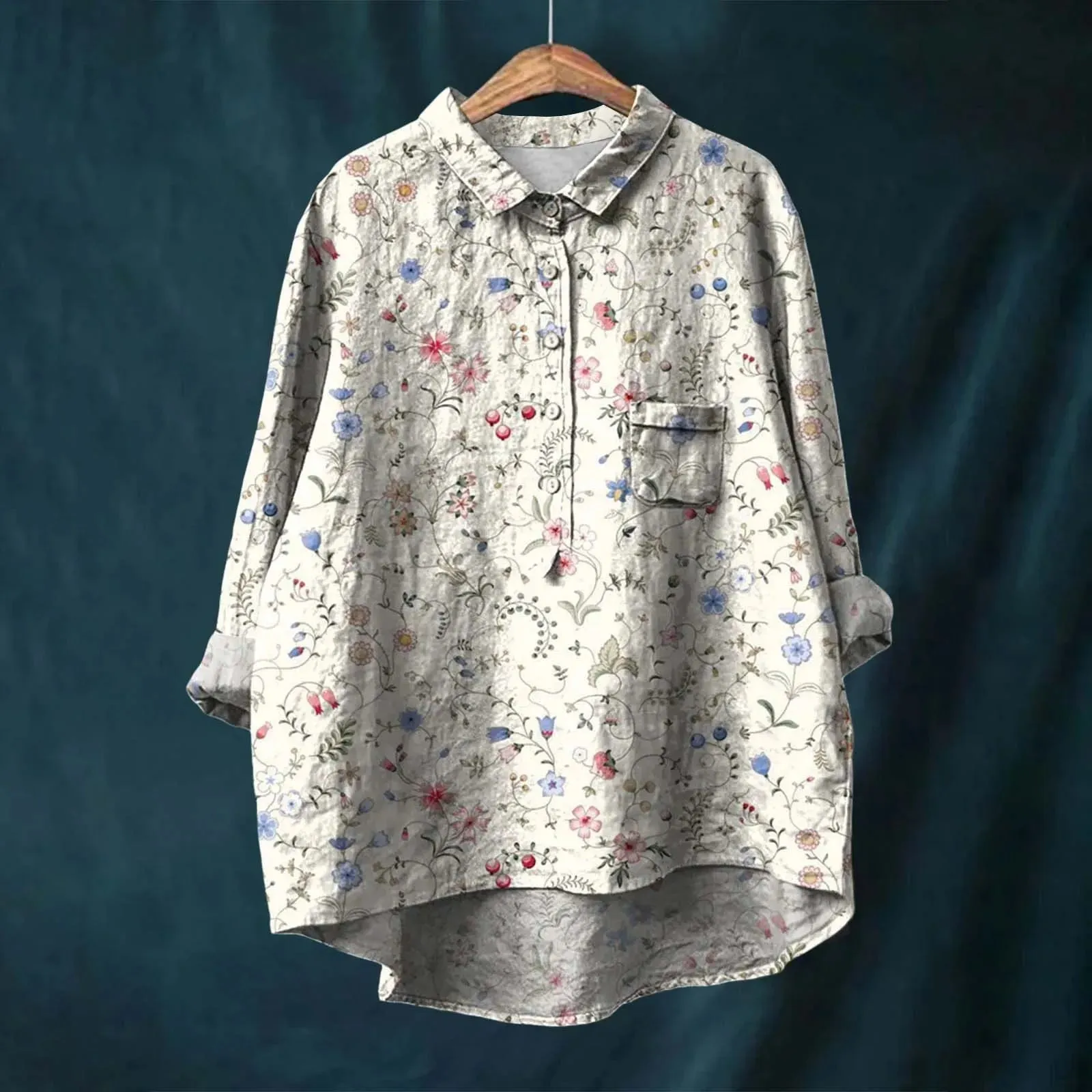 Althea | Elegant Floral Women's Shirt