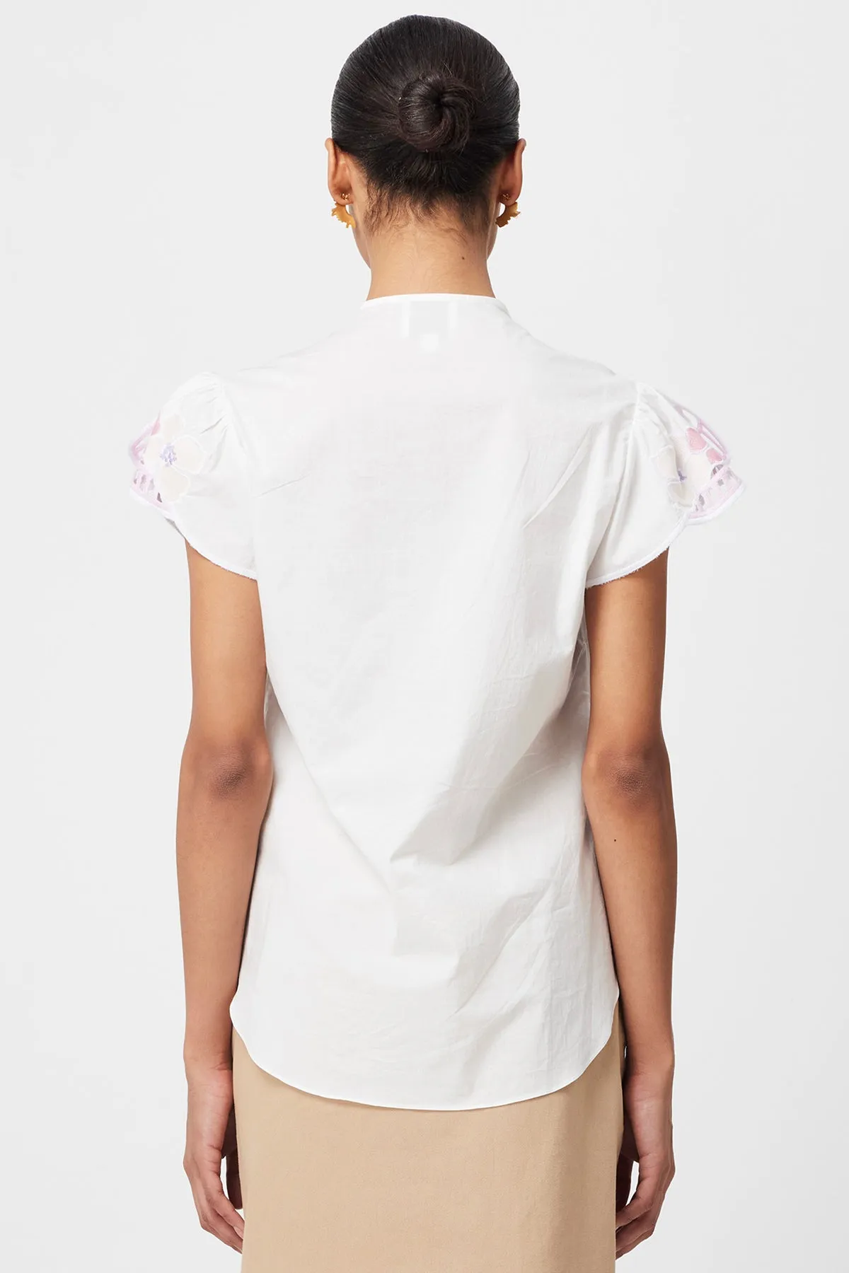 Ballou Embroidered Blouse Ivory Blush