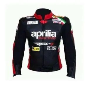 Black Aprilla motorycle jacket with armor protection