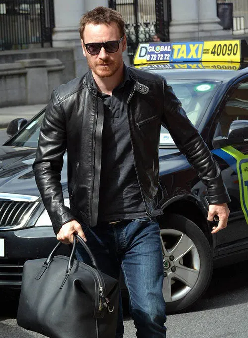 Black Stylish Leather Jacket Worn by Michael Fassbender | Michael Fassbender Leather Jacket