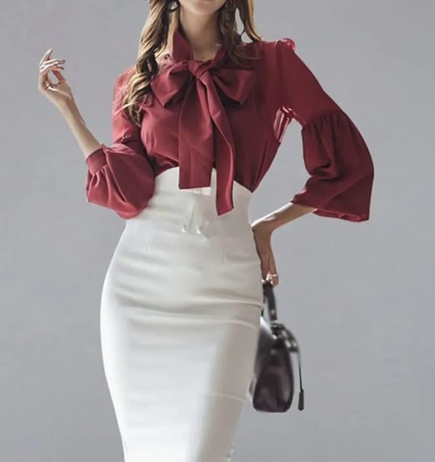 Bow tie blouse