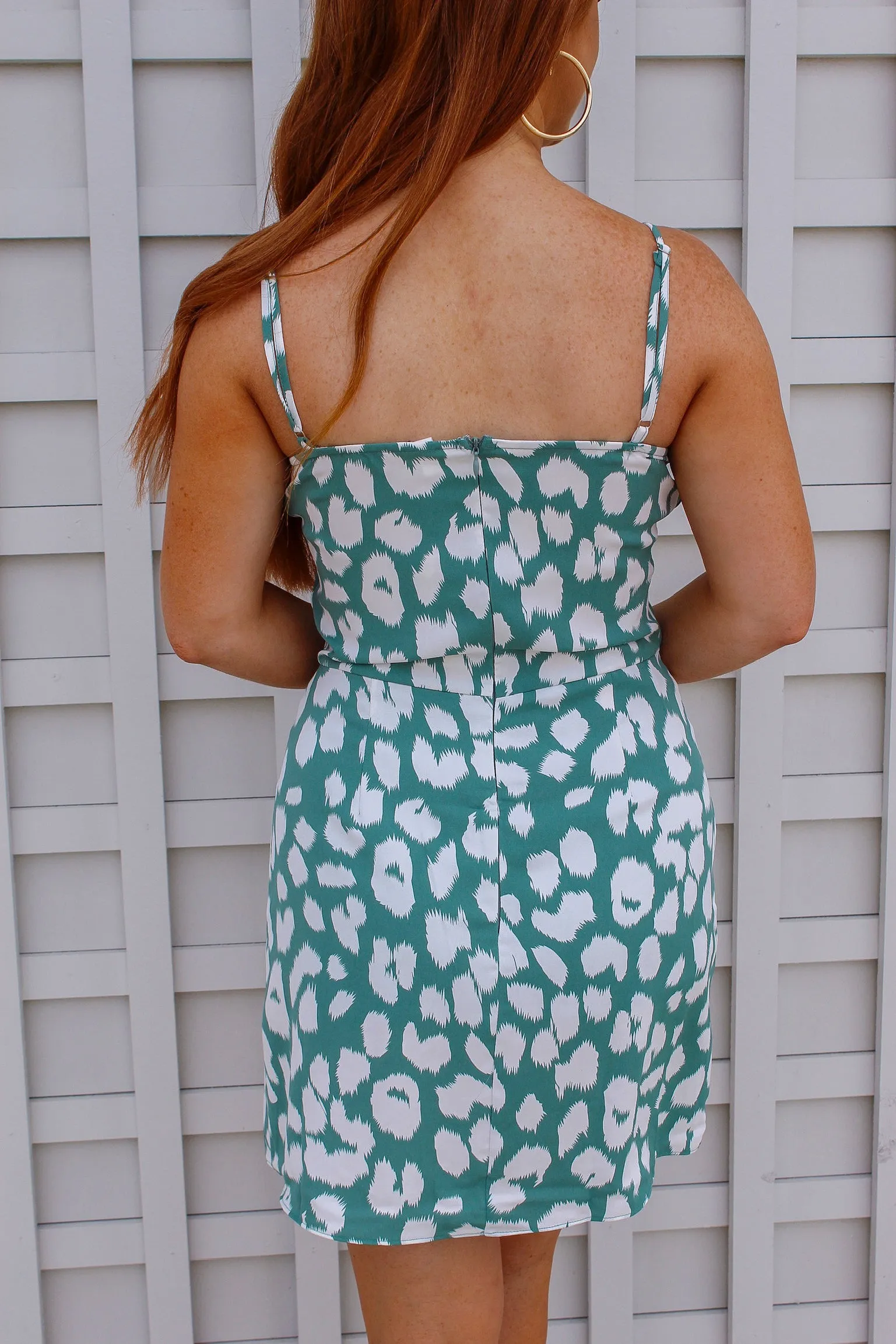 Breanna Cowl Neck Slit Dress- Aqua