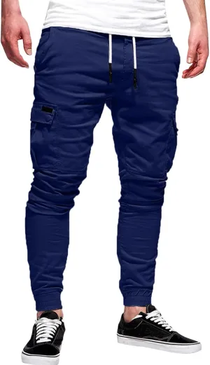 Cargo Pants for Men Big and Tall Pants Drawstring Trousers Men's Cargo Pant Straight Leg Relaxed Casual Work Ripstop