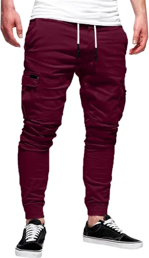 Cargo Pants for Men Big and Tall Pants Drawstring Trousers Men's Cargo Pant Straight Leg Relaxed Casual Work Ripstop