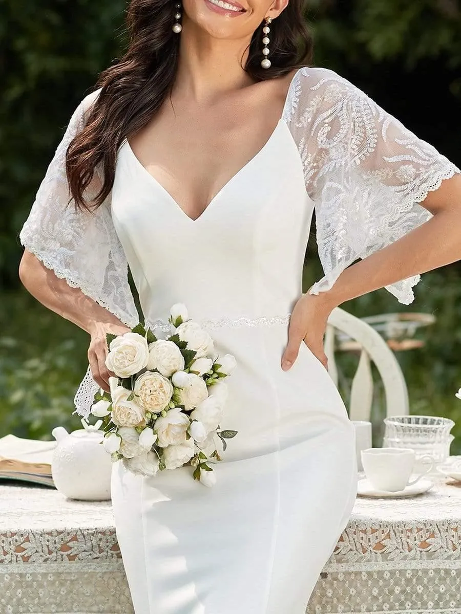 Cecil | Sexy V Neck Maxi Bodycon Mother of the Bride Dress