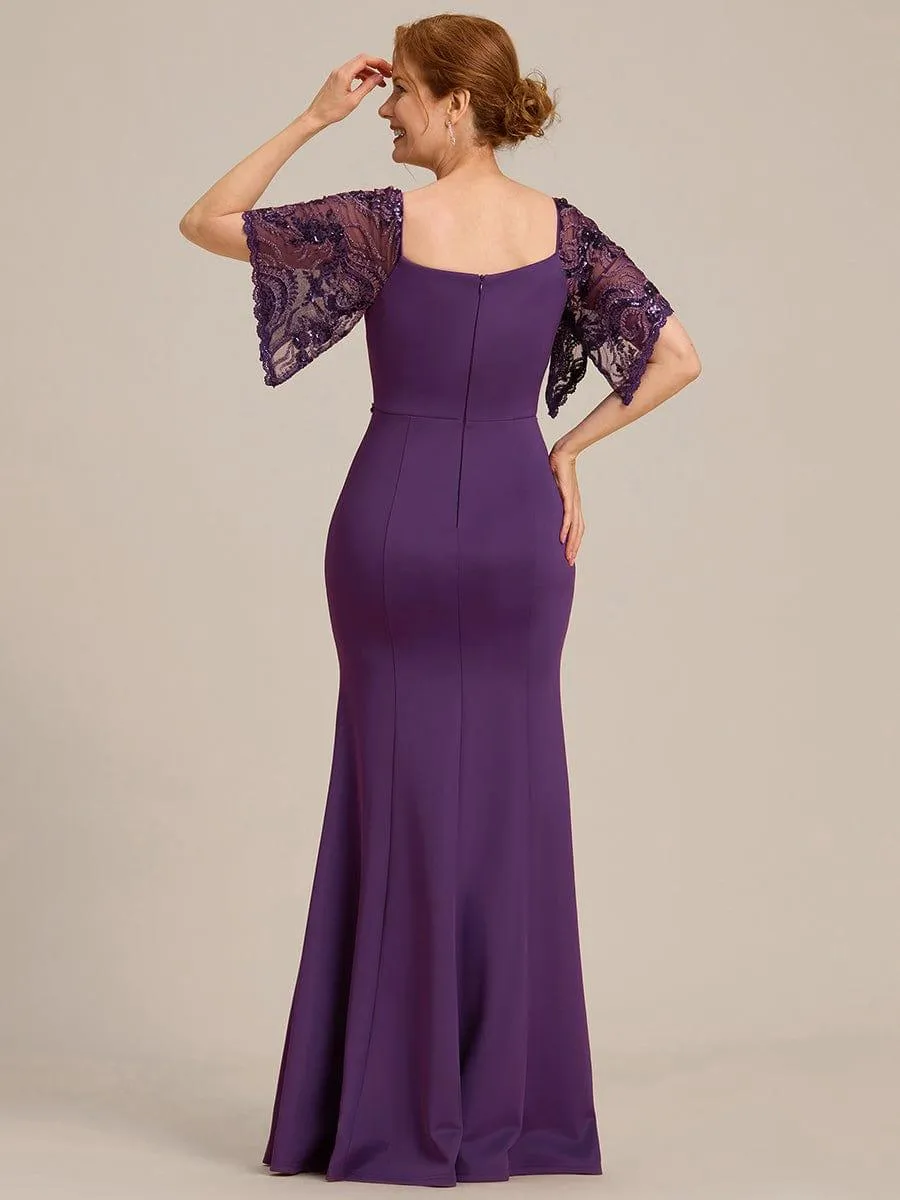 Cecil | Sexy V Neck Maxi Bodycon Mother of the Bride Dress