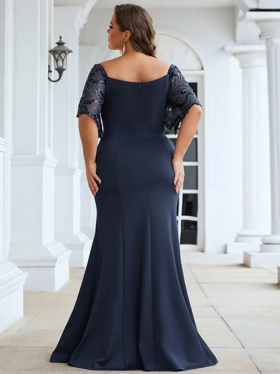 Cecil | Sexy V Neck Maxi Bodycon Mother of the Bride Dress