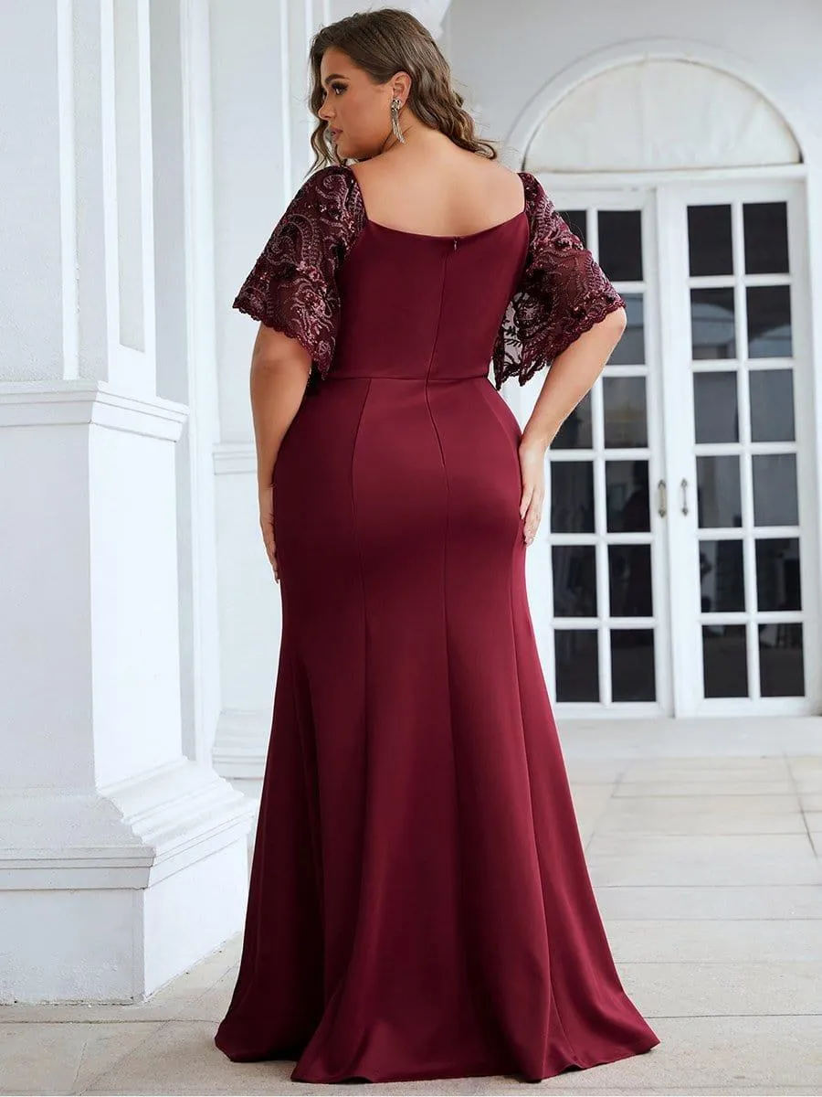 Cecil | Sexy V Neck Maxi Bodycon Mother of the Bride Dress