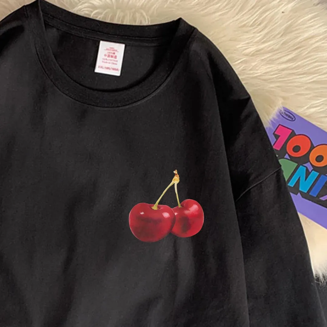 Cherries Cosh Valentine Funny T Shirts Women Summer Casual Tee