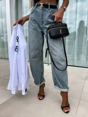 Chic High Waist Wide Leg Jeans