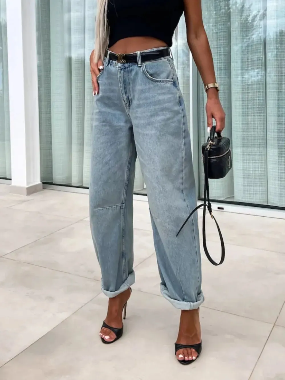 Chic High Waist Wide Leg Jeans