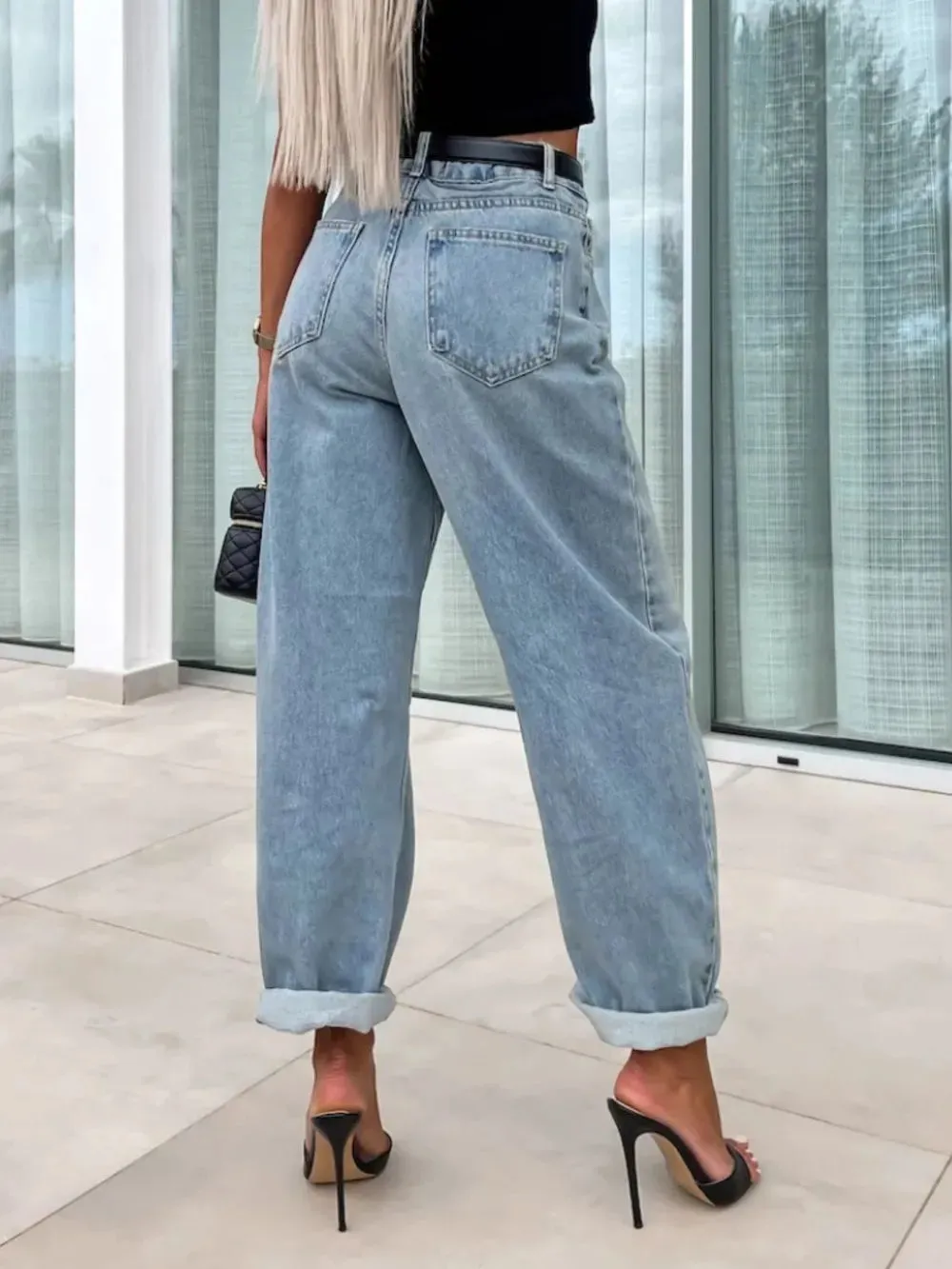 Chic High Waist Wide Leg Jeans