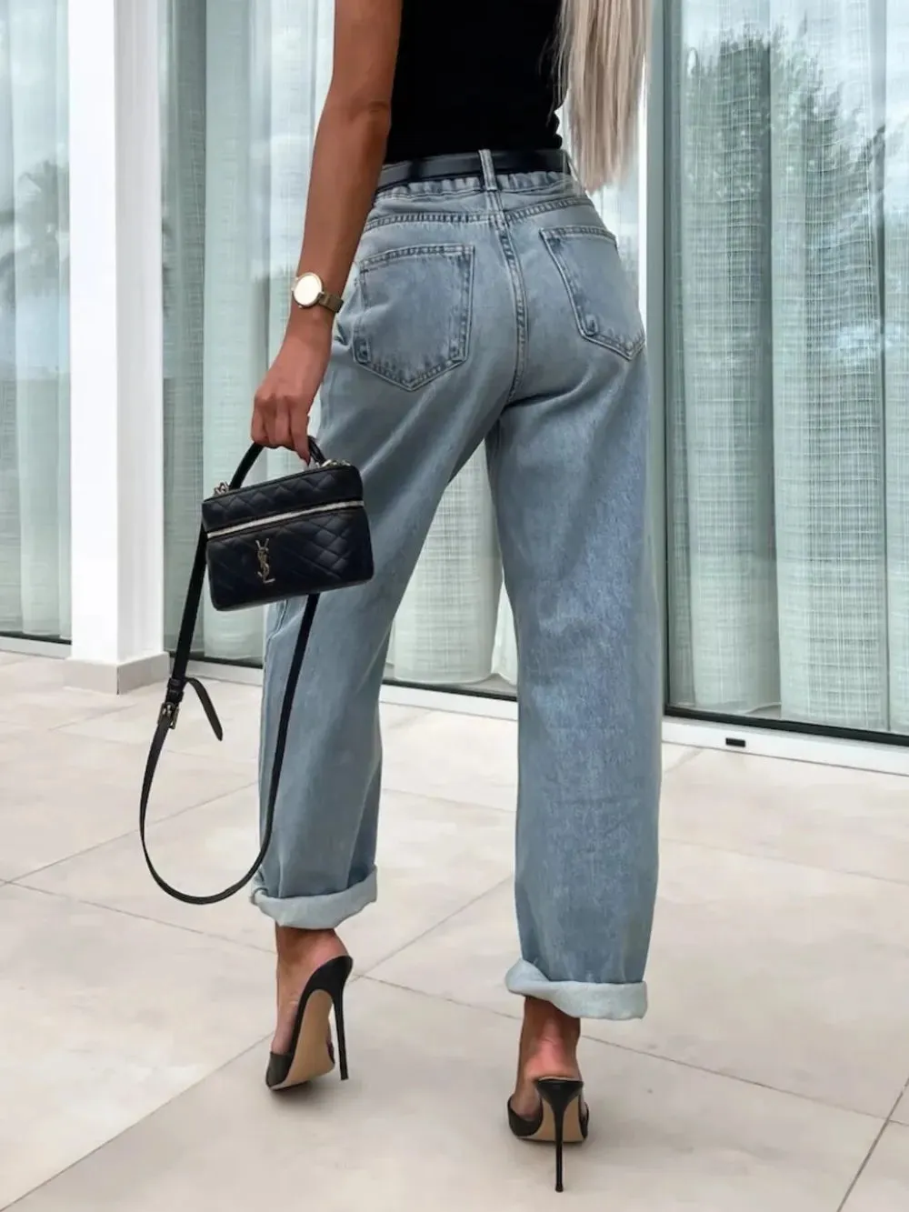 Chic High Waist Wide Leg Jeans