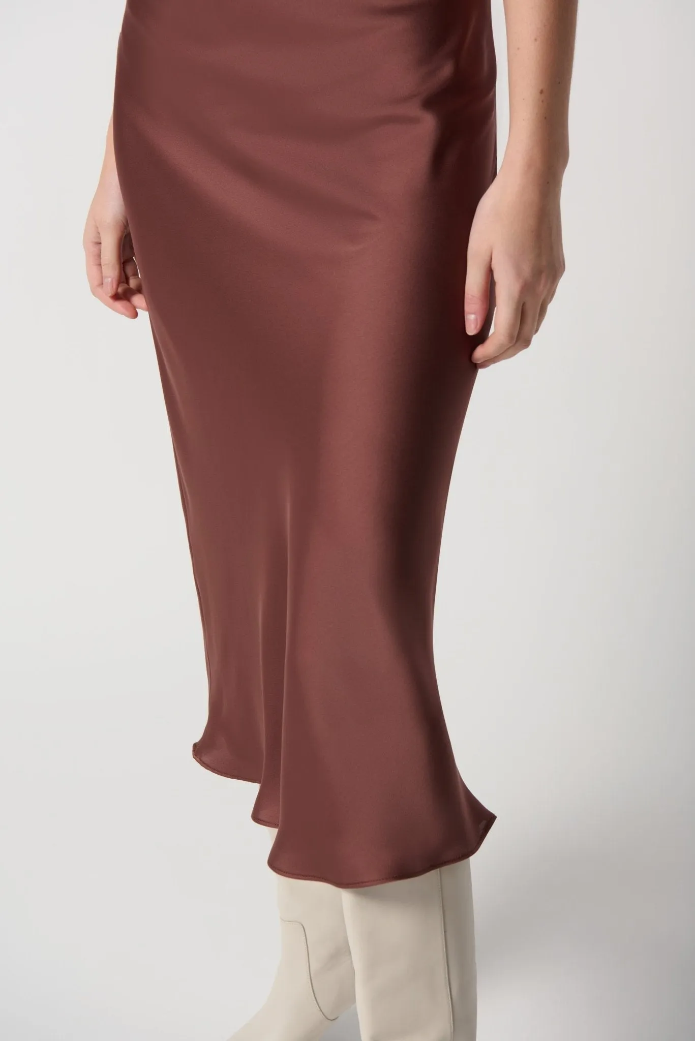 Chiffon Lining Satin Flared Skirt