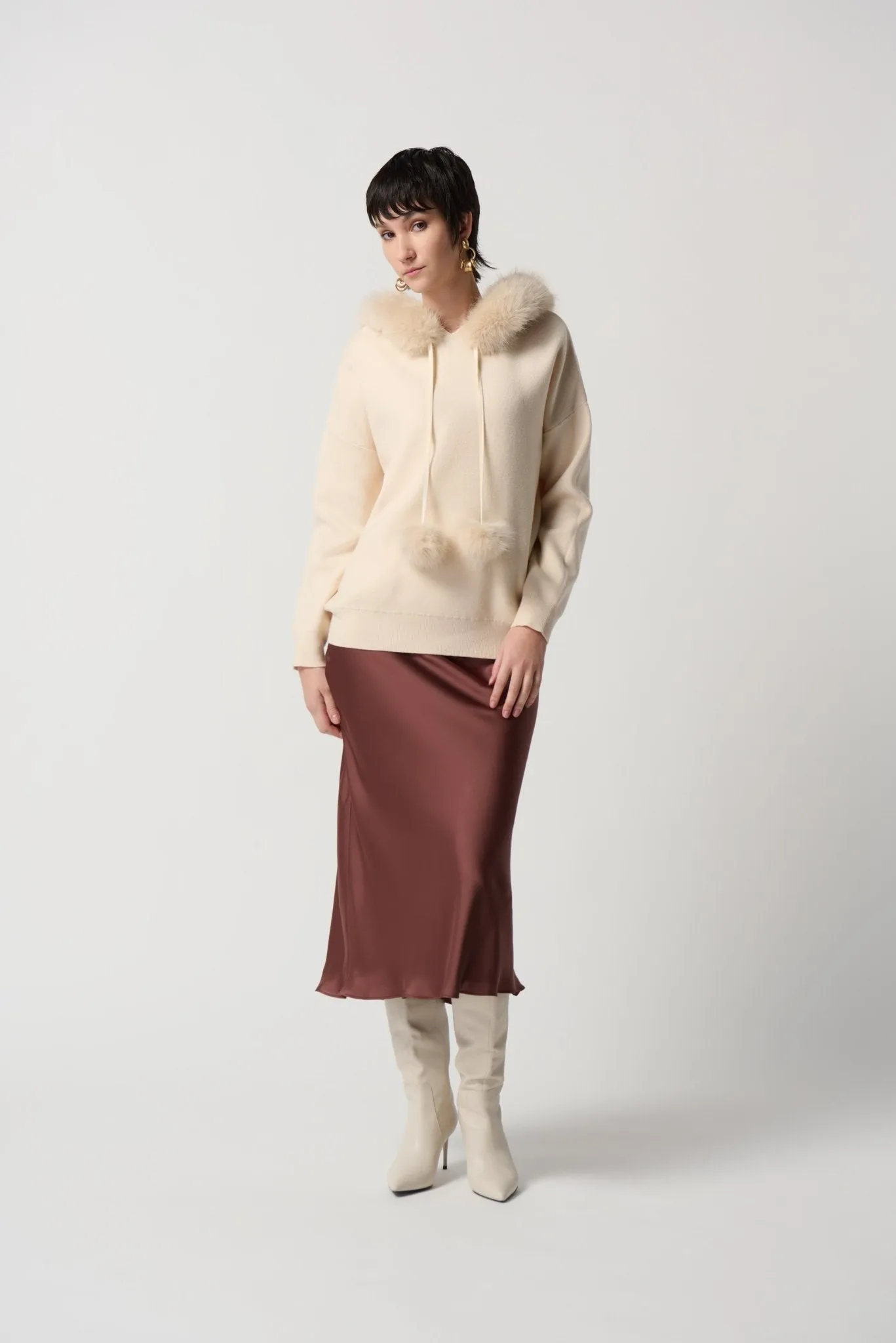 Chiffon Lining Satin Flared Skirt
