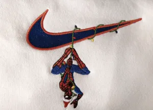 Christmas Themed Spiderman Embroidered Sweaters