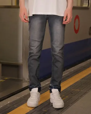 Classic Versatile Slim Fit Dark Wash Blue Jeans