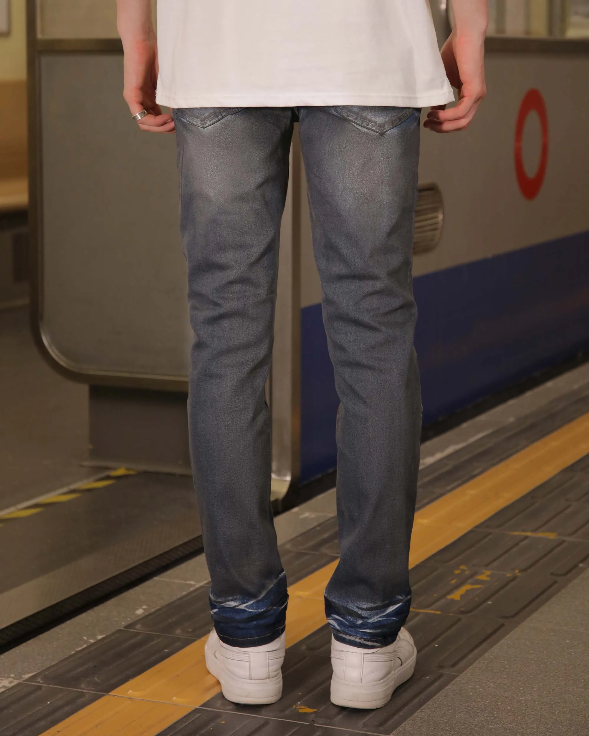 Classic Versatile Slim Fit Dark Wash Blue Jeans
