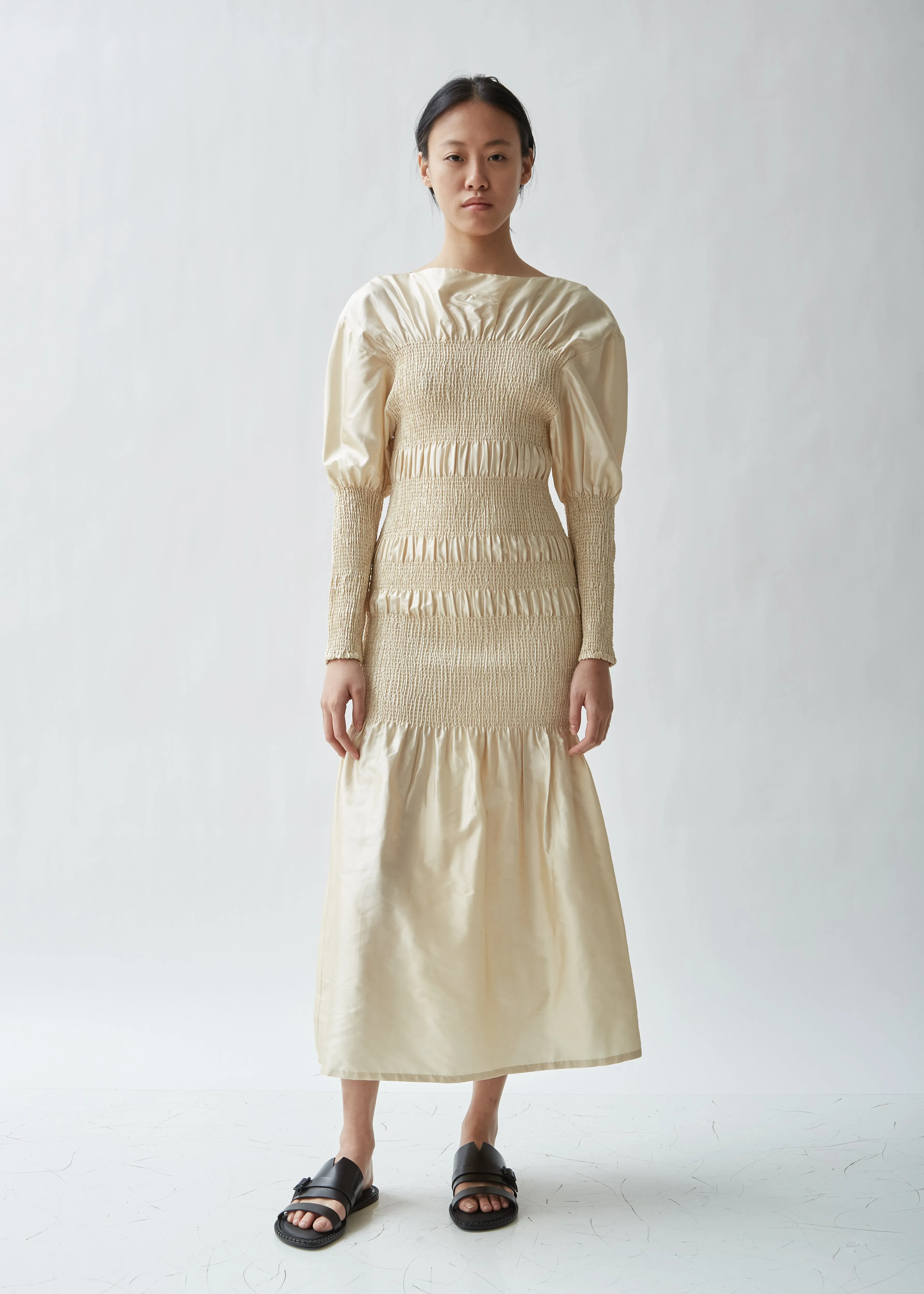 Coripe Smocked Silk Dress