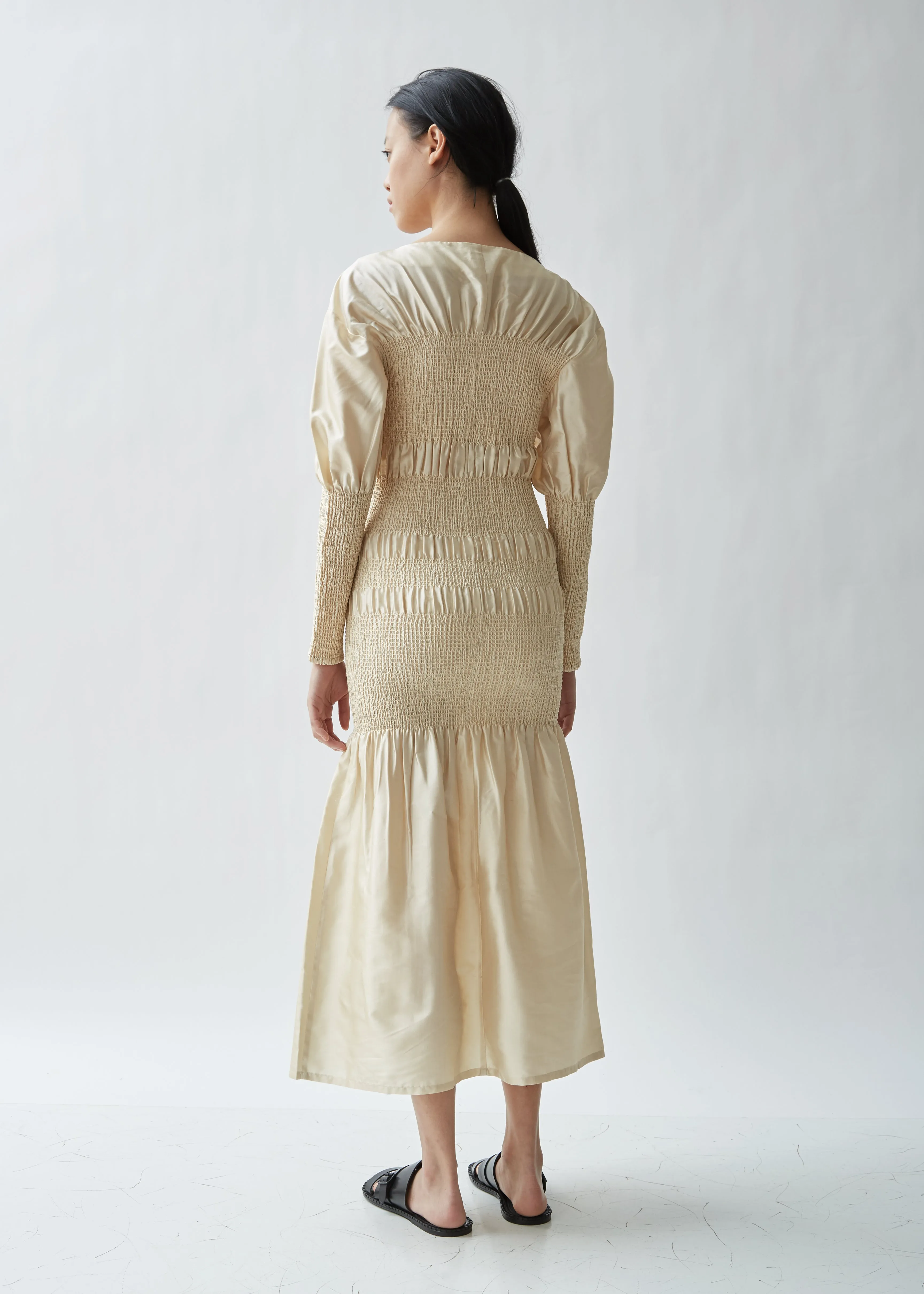 Coripe Smocked Silk Dress