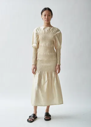 Coripe Smocked Silk Dress