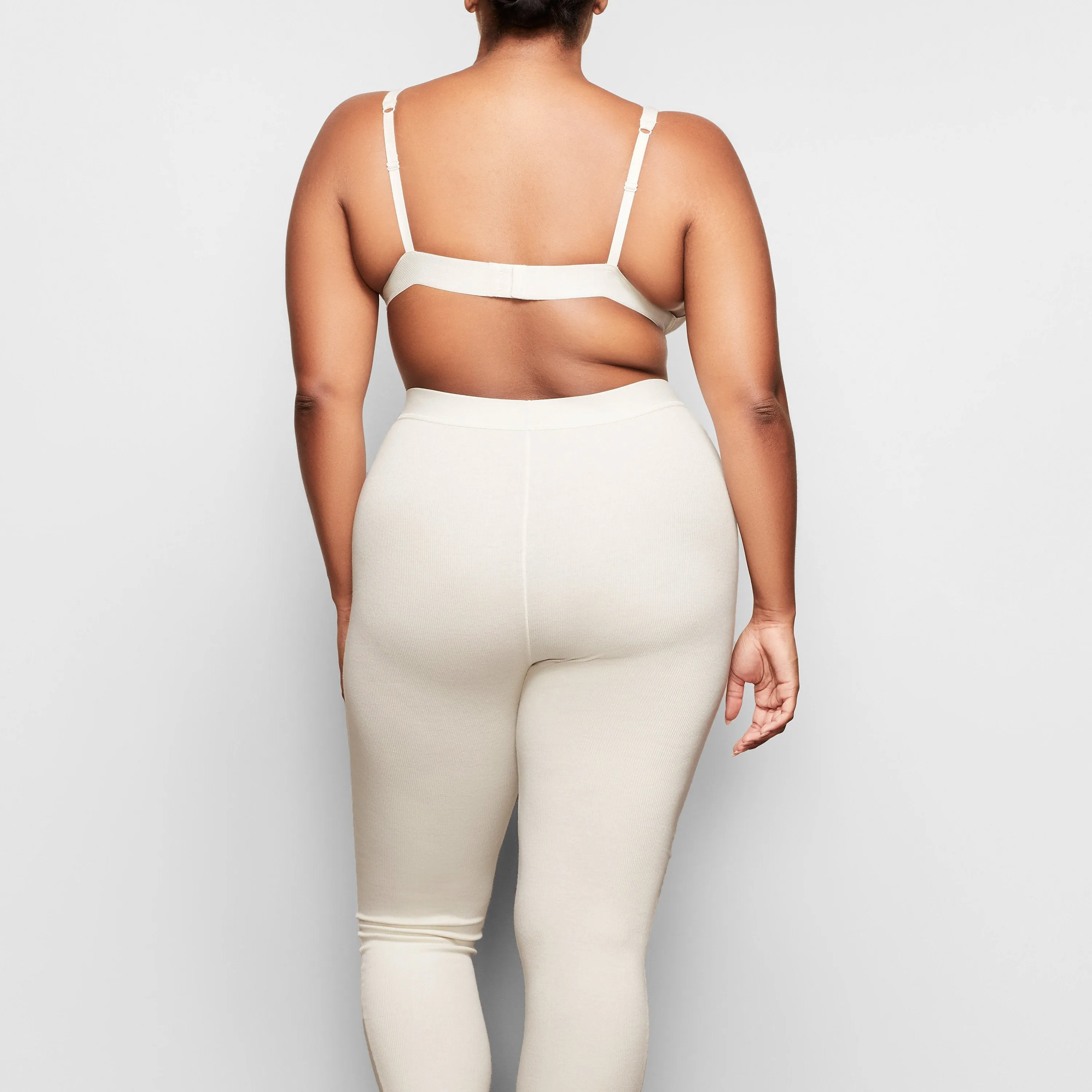 COTTON RIB THERMAL LEGGING | BONE