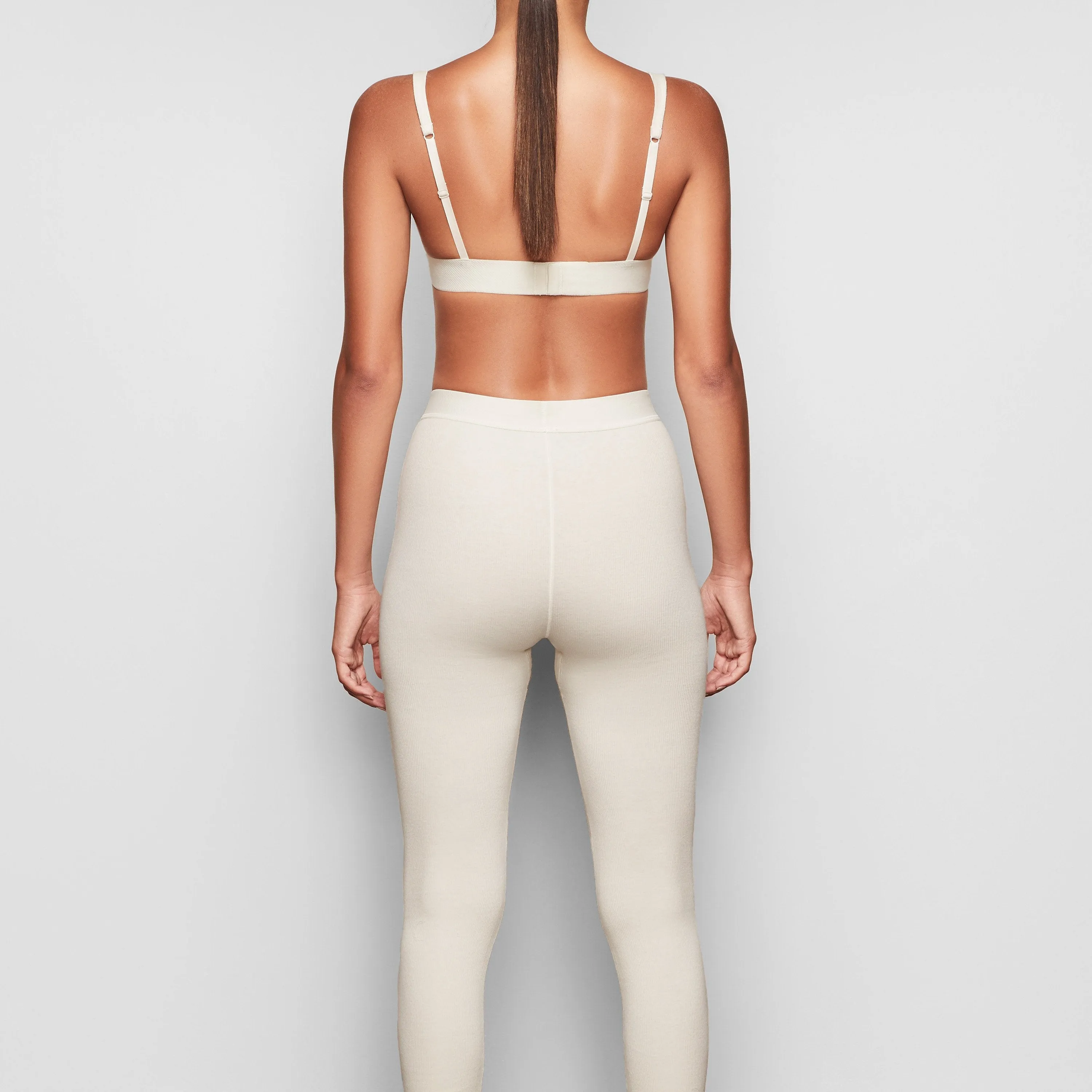 COTTON RIB THERMAL LEGGING | BONE