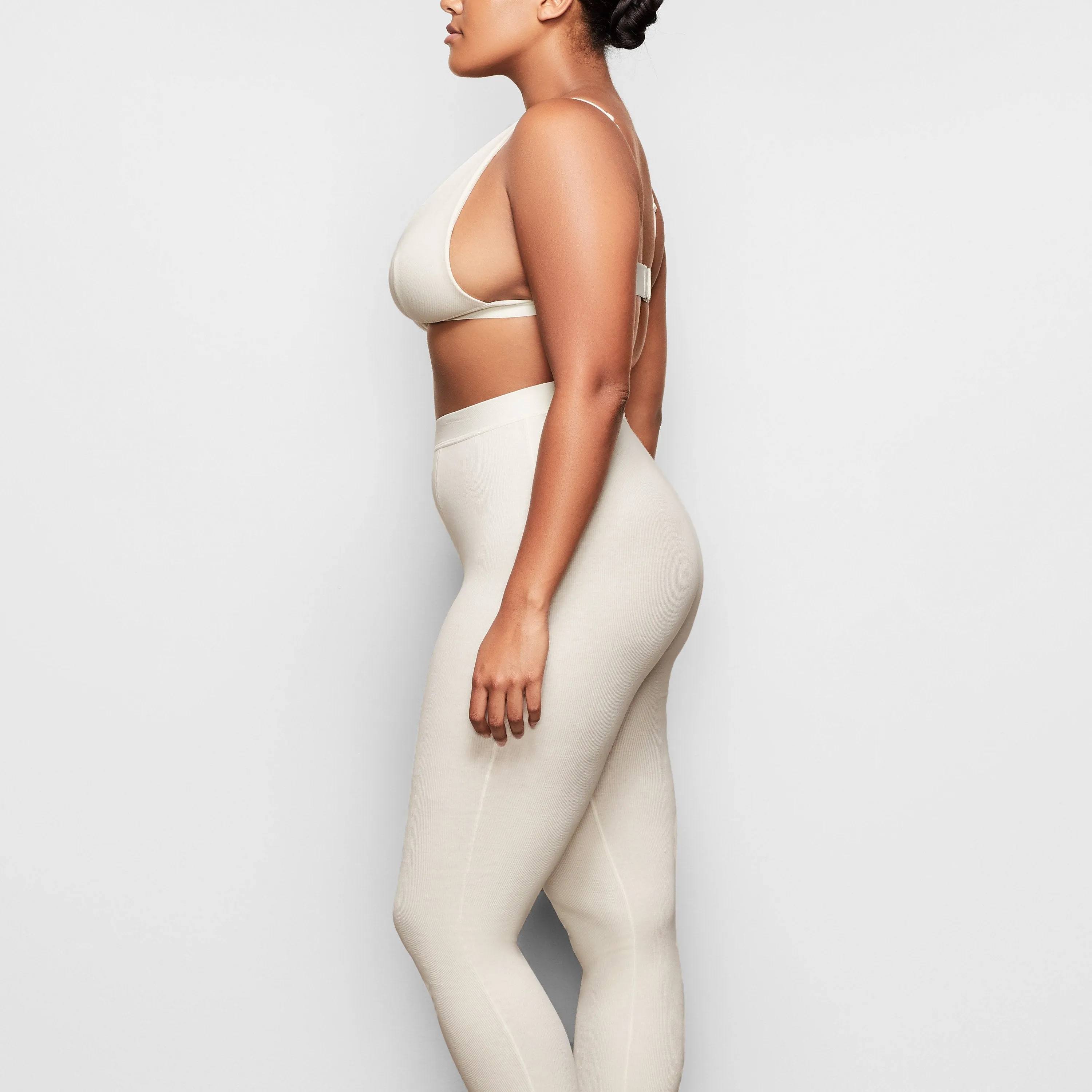 COTTON RIB THERMAL LEGGING | BONE