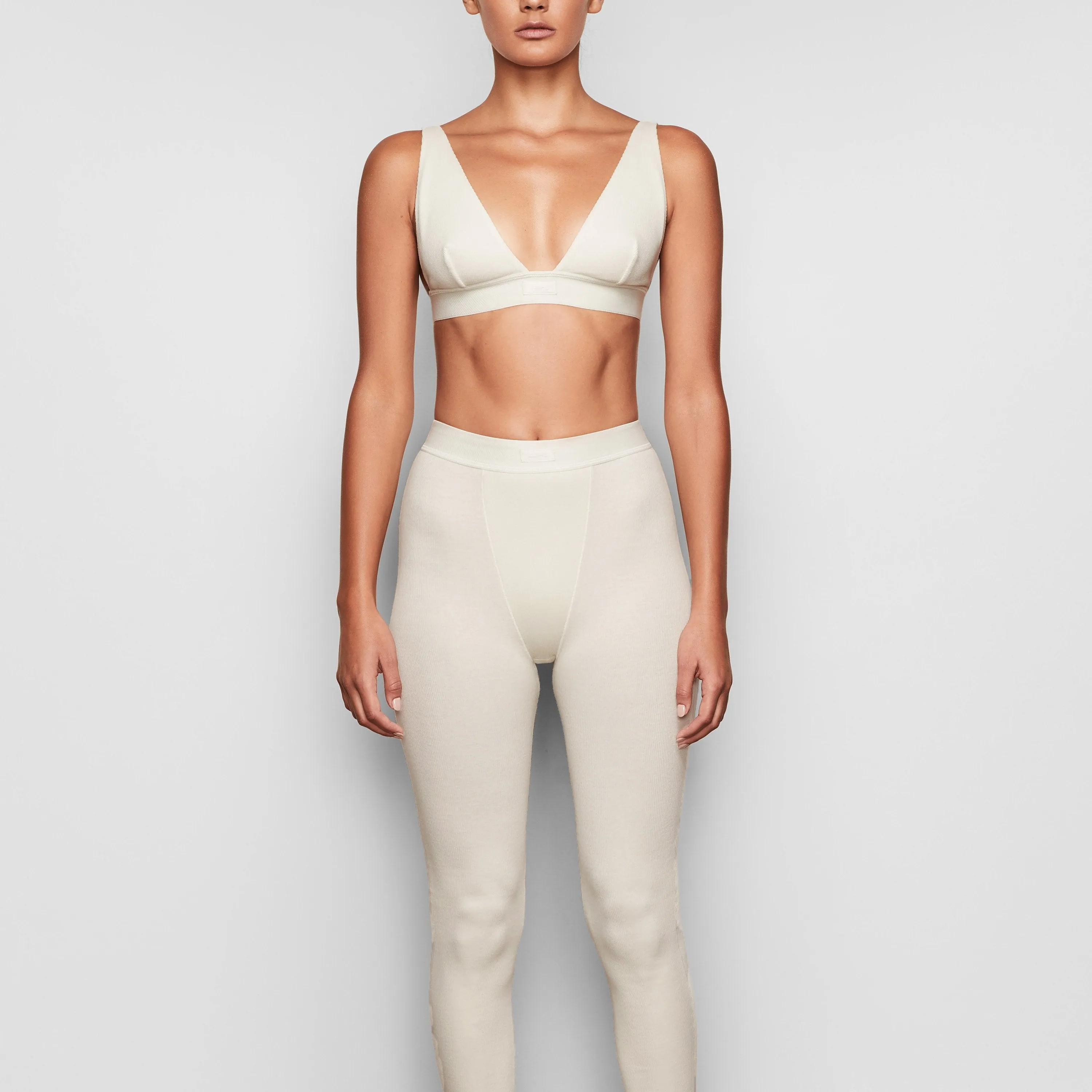 COTTON RIB THERMAL LEGGING | BONE
