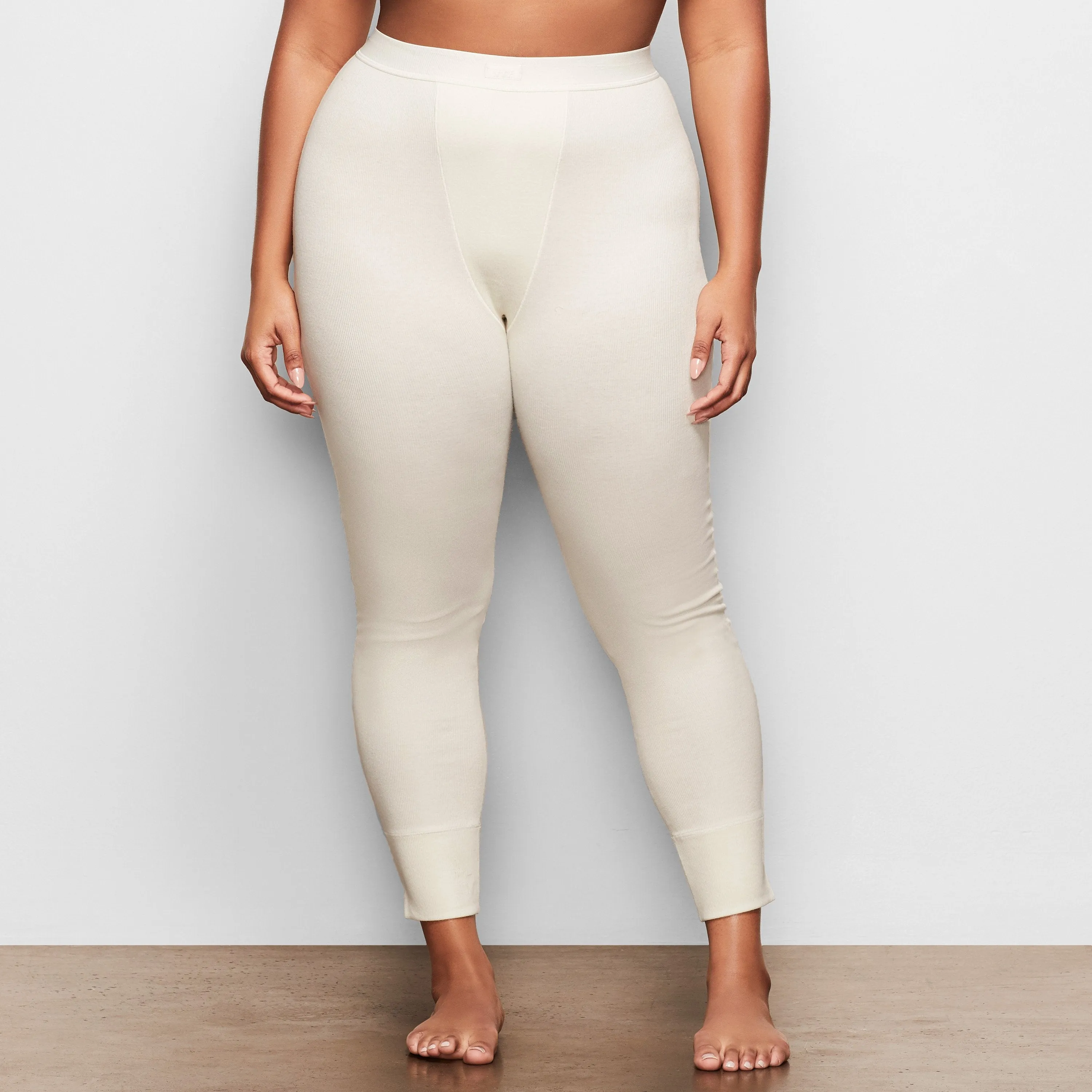 COTTON RIB THERMAL LEGGING | BONE