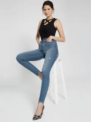 Essential High-Waisted Super-Skinny Jeans - Dark Wash