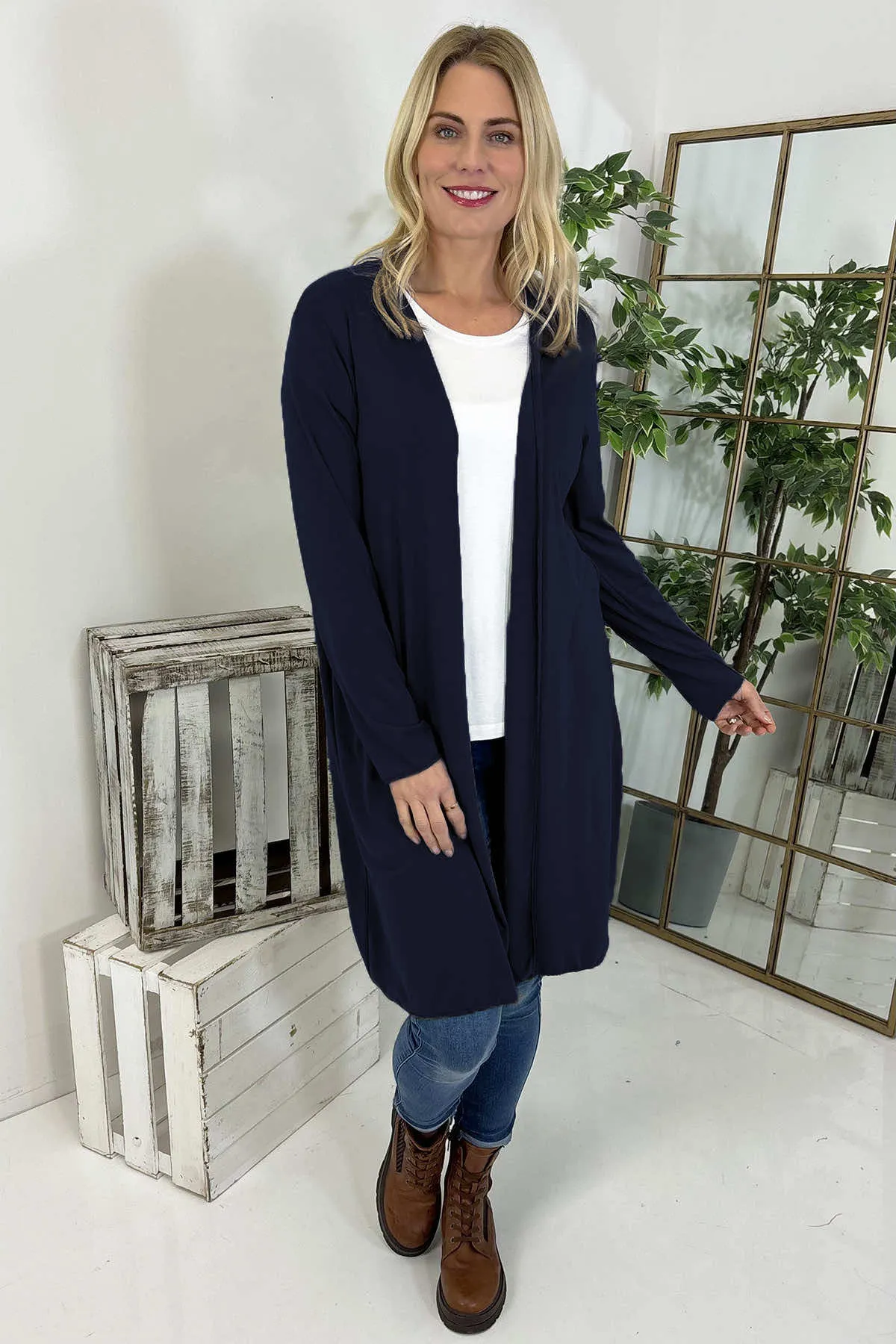 Gabi Waterfall Cardigan Navy