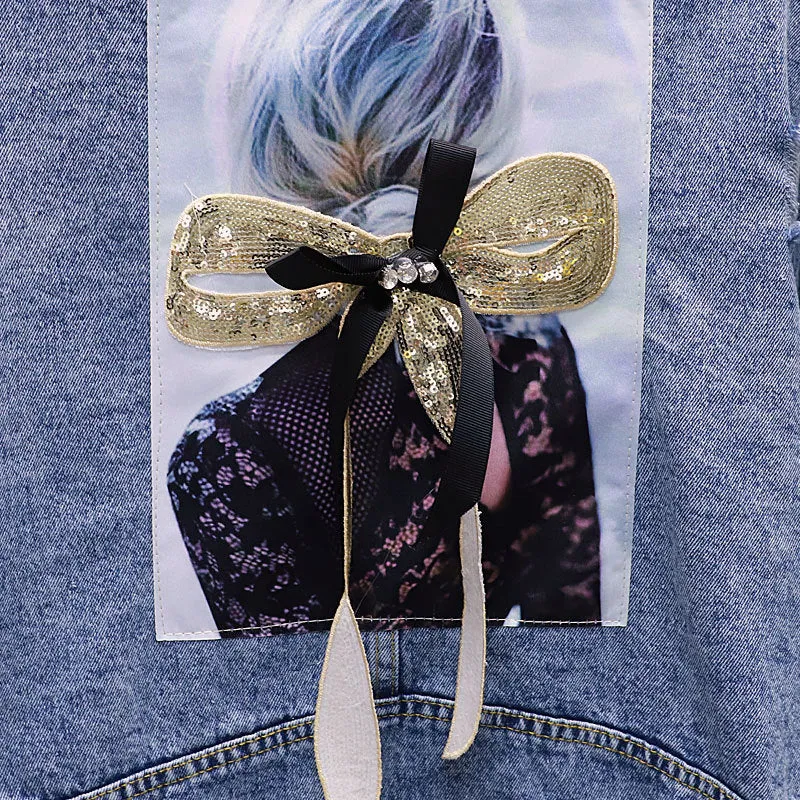 Glamzlife's Ripped Sequined Denim Jacket