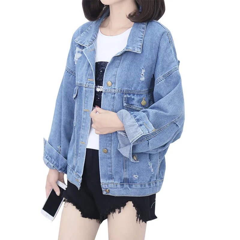 Glamzlife's Ripped Sequined Denim Jacket
