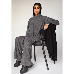 Grey Oversized knitted co-ord set