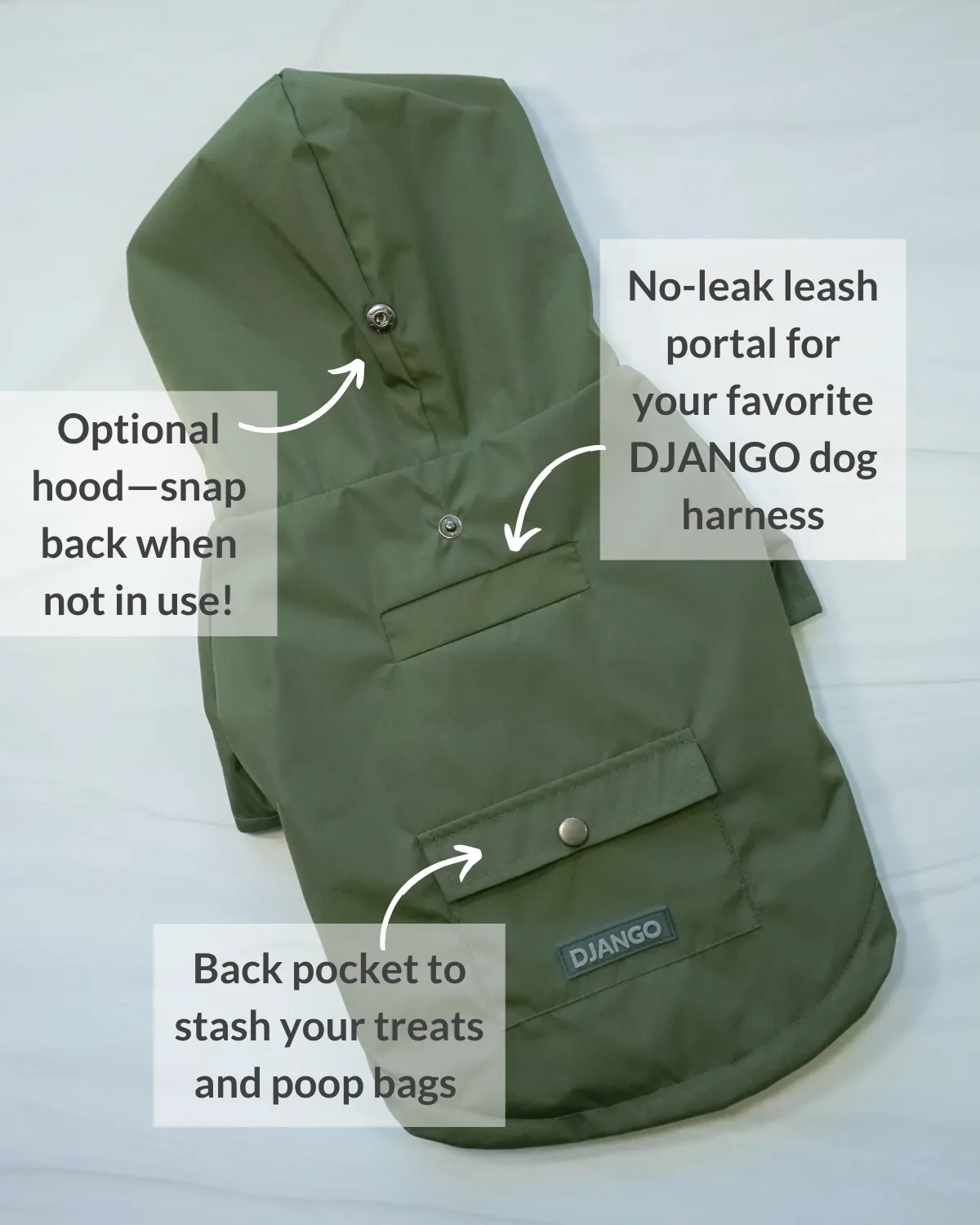 Highland Cold Weather Dog Jacket and Raincoat - Olive Green