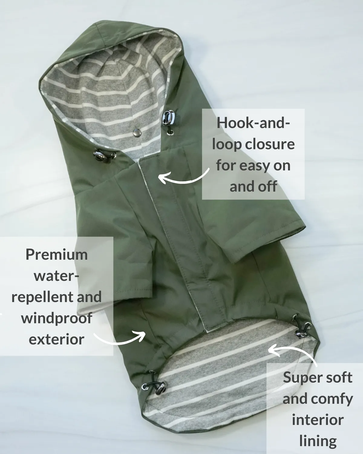 Highland Cold Weather Dog Jacket and Raincoat - Olive Green