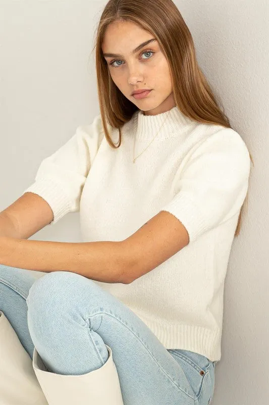 HYFVE Lovely Embrace Puff Sleeve Sweater Top