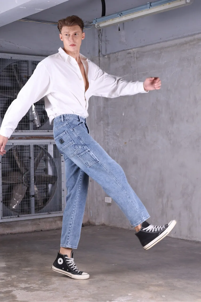 Jack Russel - Men Jeans - Handwerk J-CPT Straight Fit Medium Blue White Fading