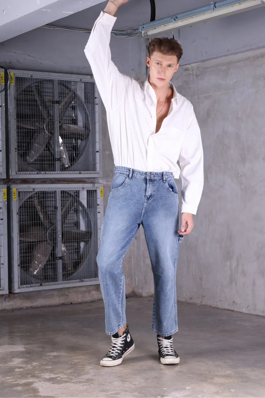 Jack Russel - Men Jeans - Handwerk J-CPT Straight Fit Medium Blue White Fading
