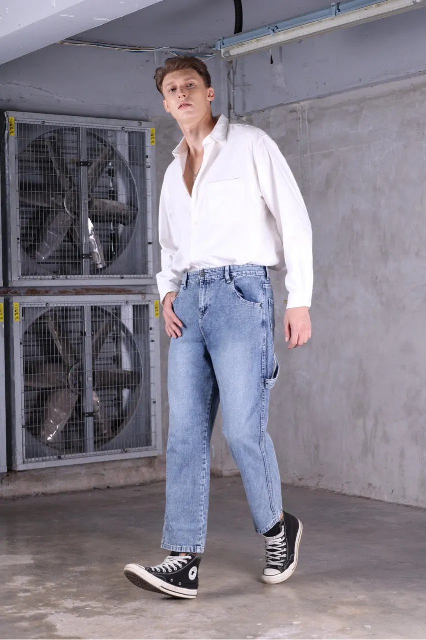 Jack Russel - Men Jeans - Handwerk J-CPT Straight Fit Medium Blue White Fading
