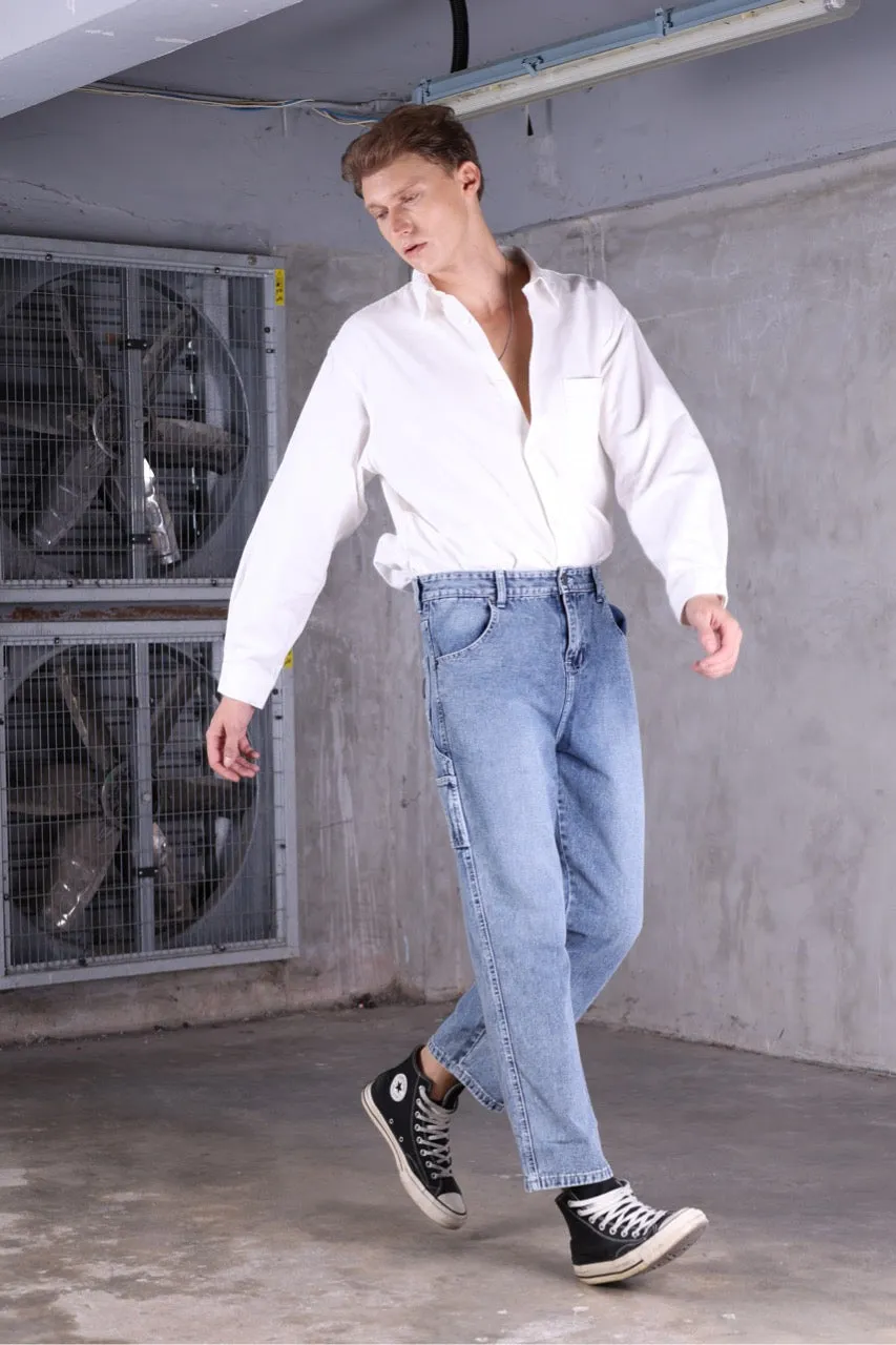Jack Russel - Men Jeans - Handwerk J-CPT Straight Fit Medium Blue White Fading