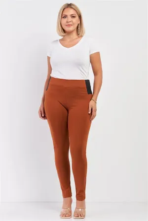Junior Plus Rust Rubber Side Detail Lace Side Leg Legging Slim Pants /2-2-2