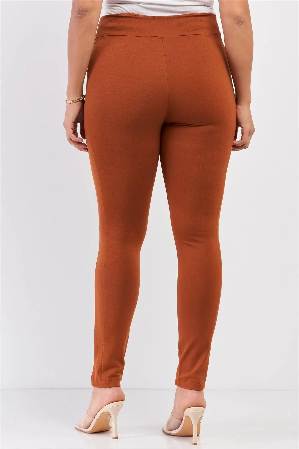 Junior Plus Rust Rubber Side Detail Lace Side Leg Legging Slim Pants /2-2-2
