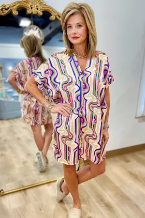 Karlie V Neck Signature Dress Multi